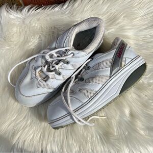 MBT White Lace Up Thick Sole Walking Shoes Sneakers